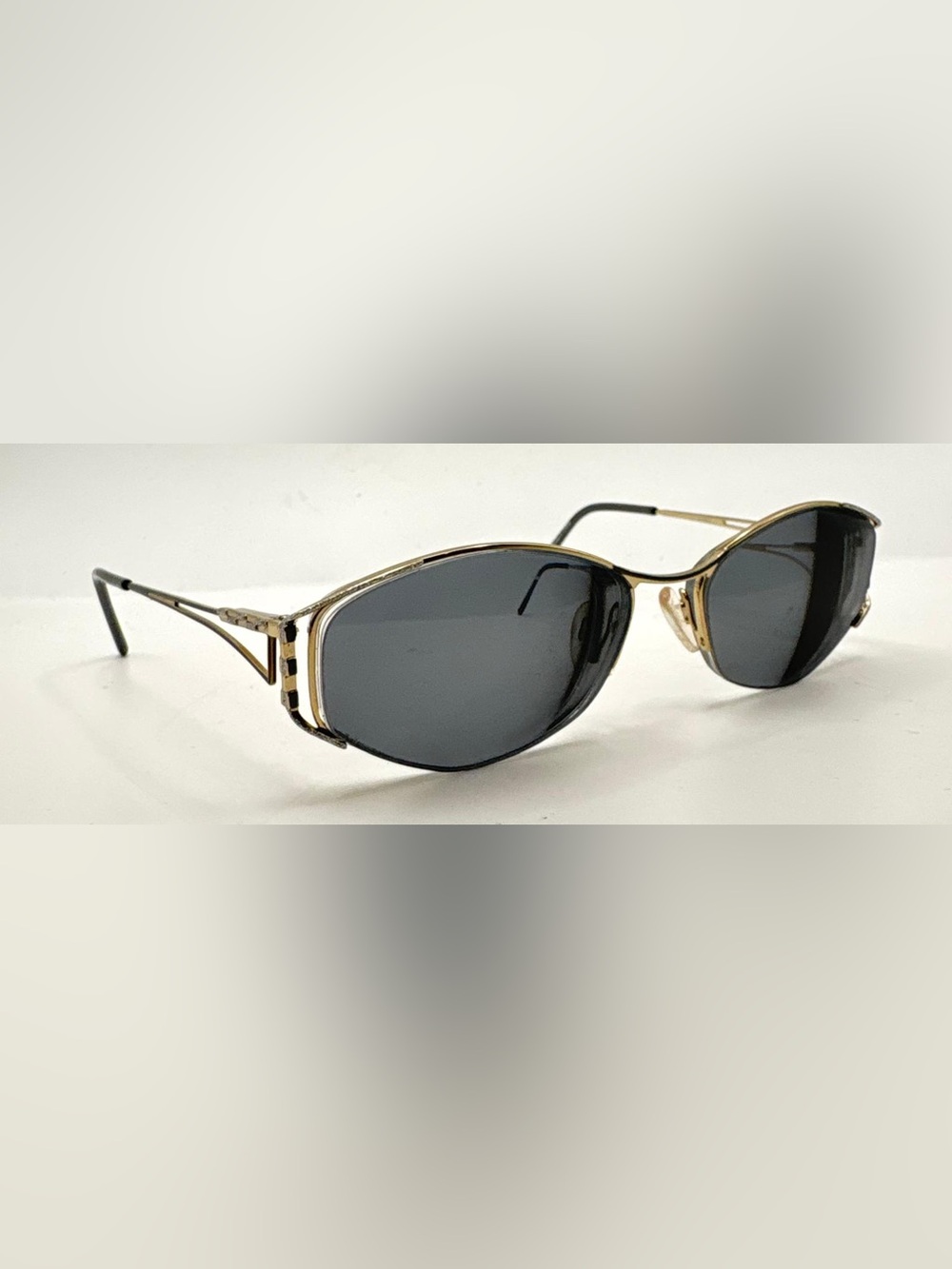 Splendor SP605 Gold Gray Oval Metal Sunglasses Frames Only